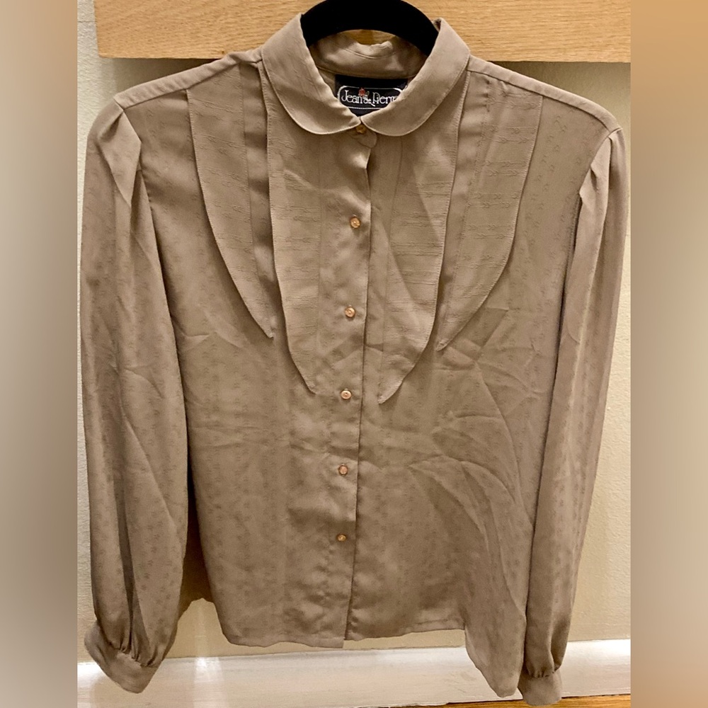 Vintage Jean de Pierre Soft Brown Front Detail Blouse - Picture 4 of 12